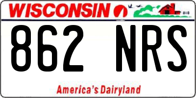 WI license plate 862NRS