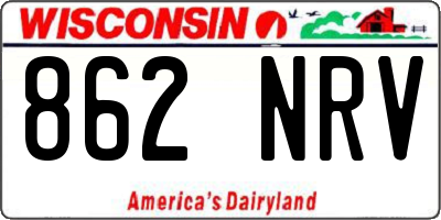 WI license plate 862NRV