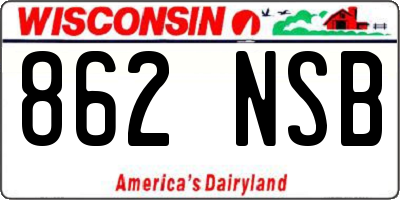 WI license plate 862NSB