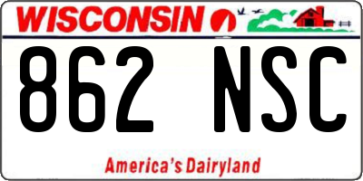 WI license plate 862NSC