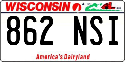 WI license plate 862NSI