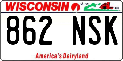 WI license plate 862NSK