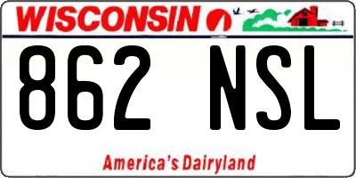 WI license plate 862NSL