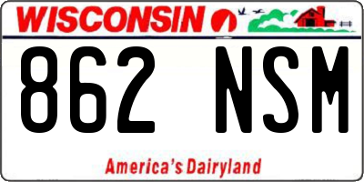 WI license plate 862NSM