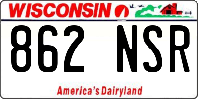 WI license plate 862NSR