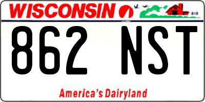 WI license plate 862NST