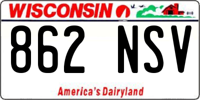 WI license plate 862NSV