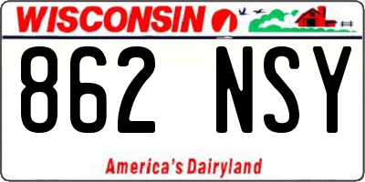 WI license plate 862NSY