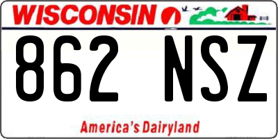 WI license plate 862NSZ