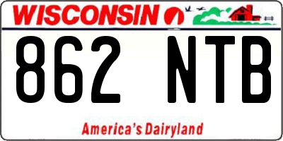 WI license plate 862NTB