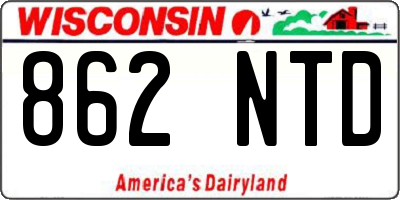 WI license plate 862NTD