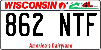 WI license plate 862NTF