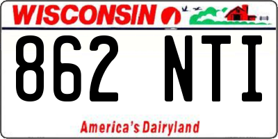 WI license plate 862NTI