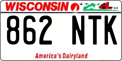 WI license plate 862NTK