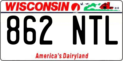 WI license plate 862NTL