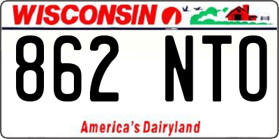 WI license plate 862NTO