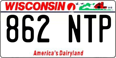 WI license plate 862NTP
