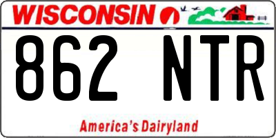 WI license plate 862NTR