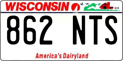 WI license plate 862NTS