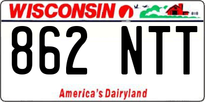 WI license plate 862NTT