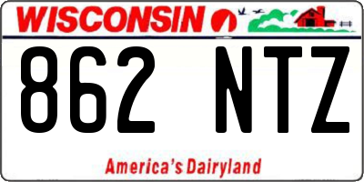 WI license plate 862NTZ