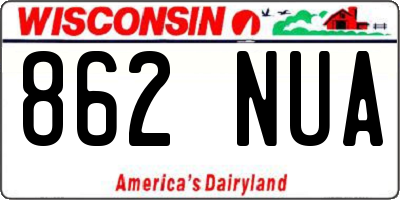 WI license plate 862NUA