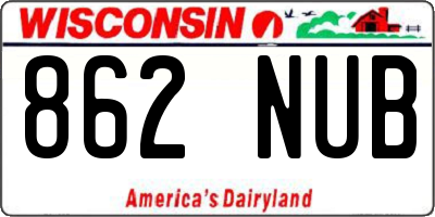 WI license plate 862NUB