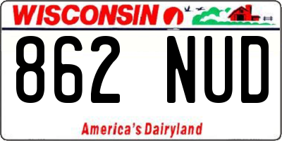 WI license plate 862NUD
