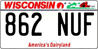 WI license plate 862NUF