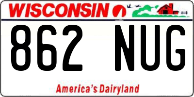 WI license plate 862NUG