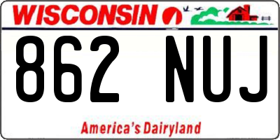 WI license plate 862NUJ