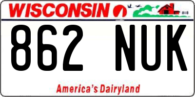 WI license plate 862NUK