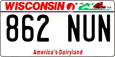 WI license plate 862NUN