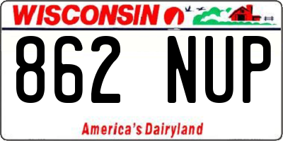 WI license plate 862NUP