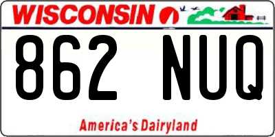 WI license plate 862NUQ
