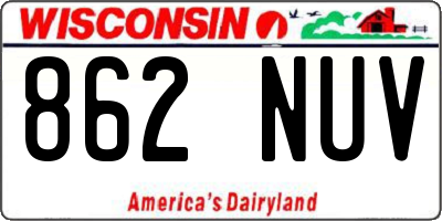WI license plate 862NUV