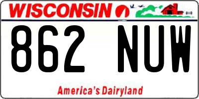 WI license plate 862NUW