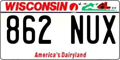 WI license plate 862NUX
