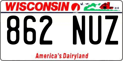 WI license plate 862NUZ
