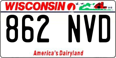 WI license plate 862NVD
