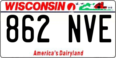WI license plate 862NVE