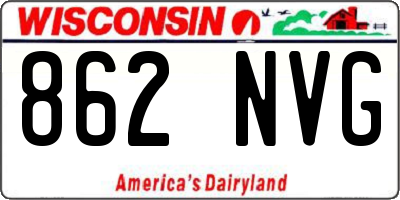 WI license plate 862NVG