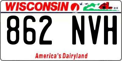 WI license plate 862NVH