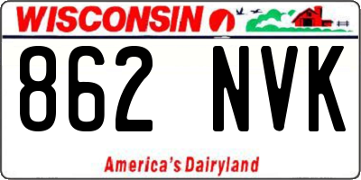 WI license plate 862NVK