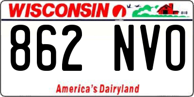 WI license plate 862NVO