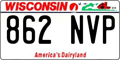 WI license plate 862NVP