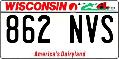 WI license plate 862NVS