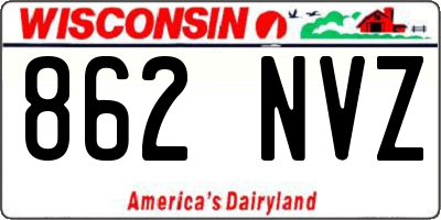 WI license plate 862NVZ