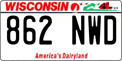 WI license plate 862NWD