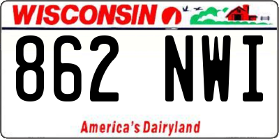 WI license plate 862NWI
